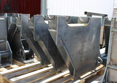 Pallet of completed steel components awaiting delivery