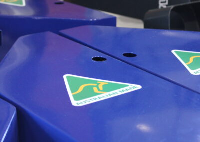 A Pallet of Blue Plasma Cutter covers with Australian made stickers applied.